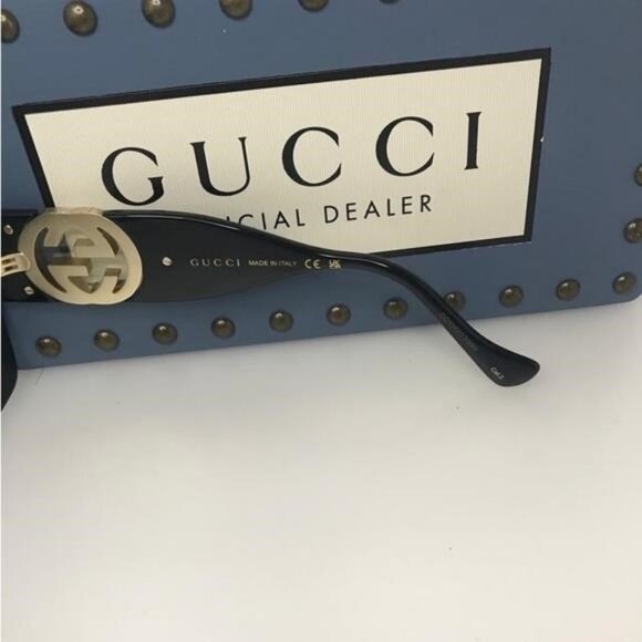 New - 💯- GUCCI GG1022 006 54 23 Oversize Black Sunglasses - Picture 10 of 10